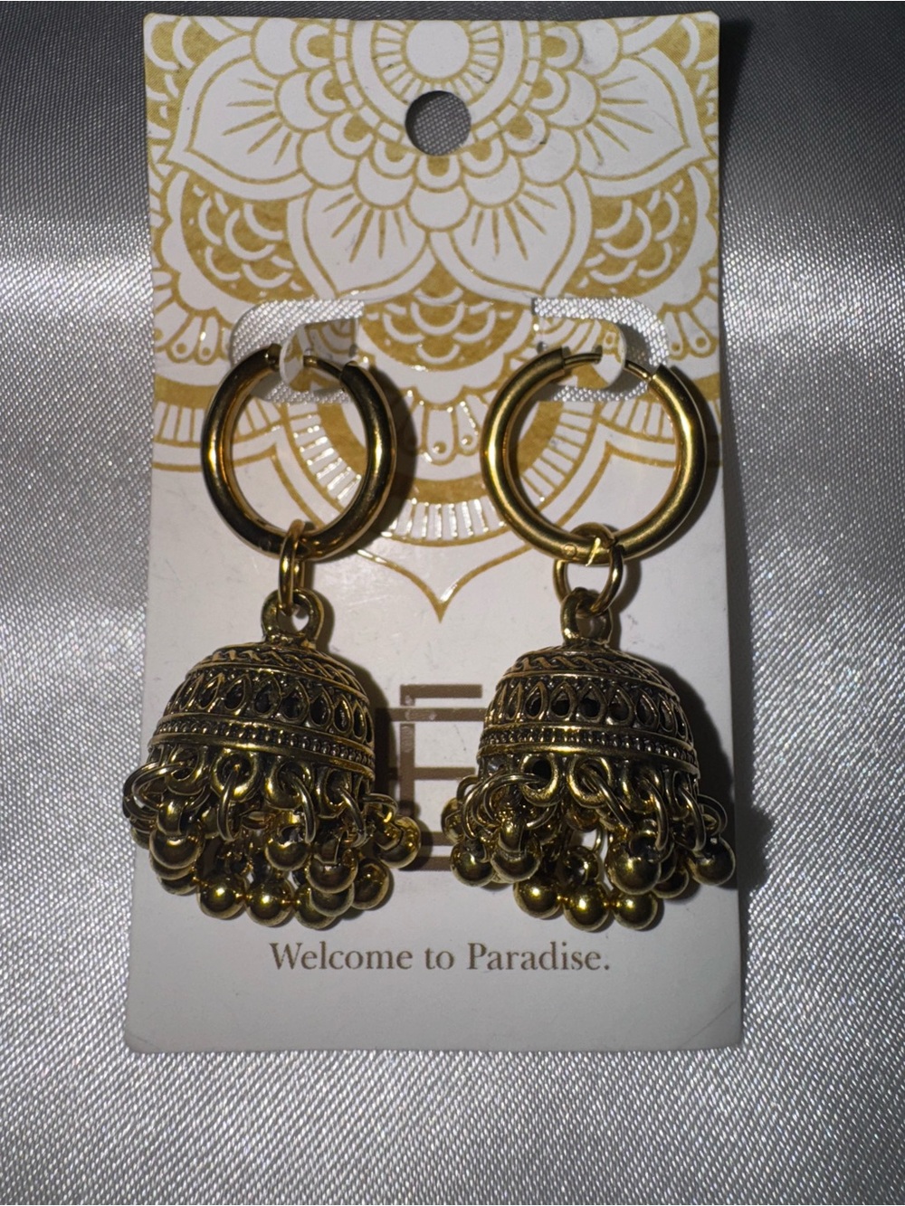 2-in-1 18K Gold Filled Hoop Jhumka Earrings -